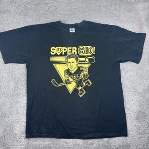 Anvil Sidney Crosby Graphic T-Shirt Mens XL Black Super Sid Pittsburgh Hockey